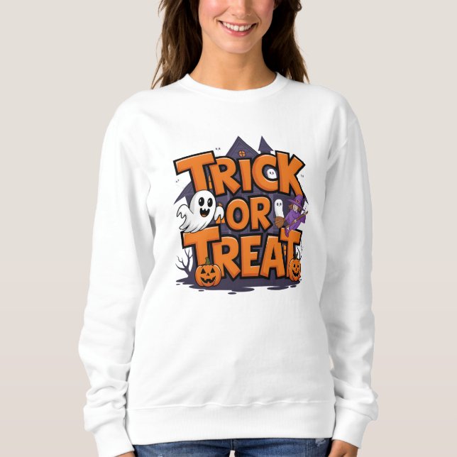 Sudadera ¡Qué fantasmal Halloween con caramelos! (Anverso)