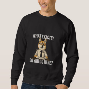 Sudadera Qué Hace Exactamente Aquí Tee Funny DOGE Meme