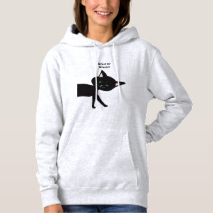 Sudadera ¡Qué Muñecas! Gracioso gato negro con ojos verdes