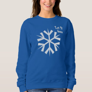 Sudadera Que nieve invierno copo de nieve dulce azul para m