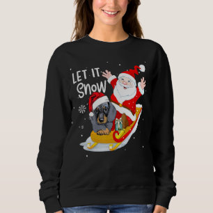 Sudadera Que Nieve Las Noches Cute Dachshund Y Santa Claus