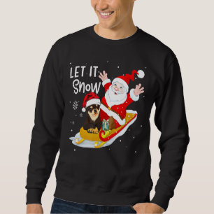 Sudadera Que Nieve Xmas Cute Chihuahua Y Santa Claus Ch