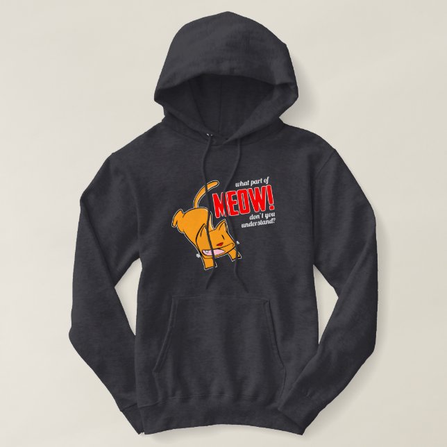 Sudadera ¿Qué parte de miau no entiendes? (Diseño del anverso)