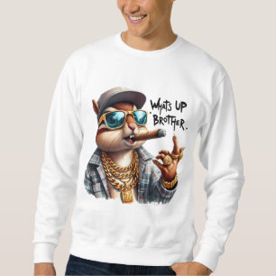 Sudadera qué pasa hermano Squirrel Fumar cigarro