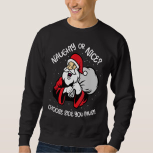 Sudadera Qué travieso Papá Noel X Mas Humor Gracioso Christ