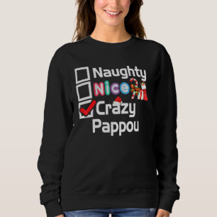 Sudadera Qué travieso pappou papa papa Feliz Navidad Santa