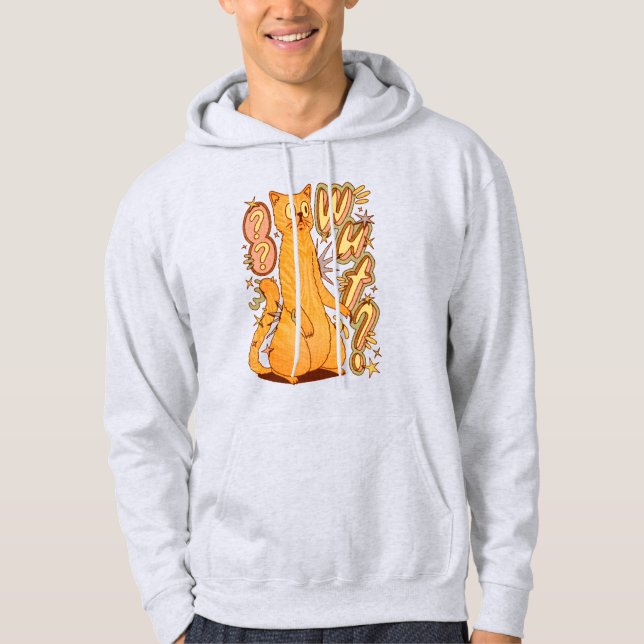 Sudadera ¿Qué? / Un Ilustracion de gato Naranja (Anverso)