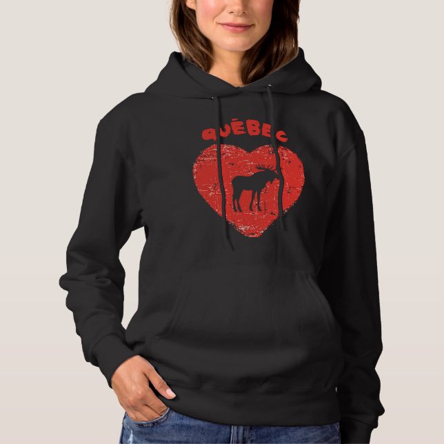 Sudadera Quebec Love Moose Heart (Anverso)