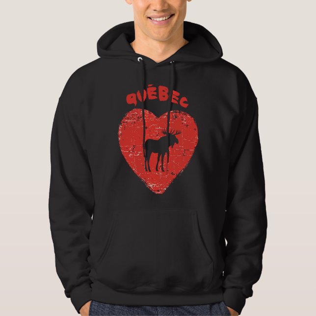 Sudadera Quebec Love Moose Heart (Anverso)