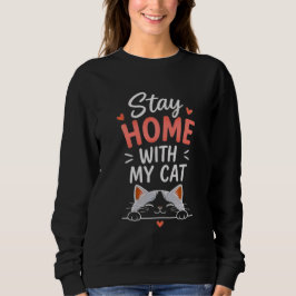 Sudadera Quédate en casa con mi gato Introvertido acogedor 