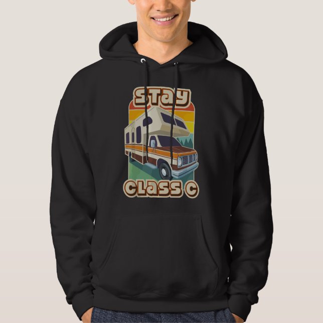Sudadera Quédate en Clase C Camping de RV con Clase (Anverso)