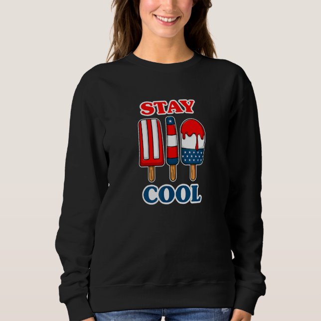 Sudadera Quédate Guay Popsicle Cuarto De Julio White Blue U (Anverso)
