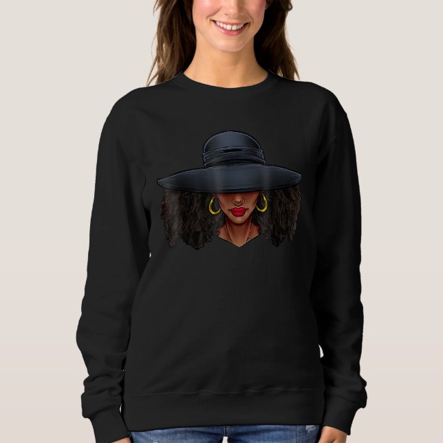 Sudadera Queen Melanin Black History Month Afro African Pri (Anverso)