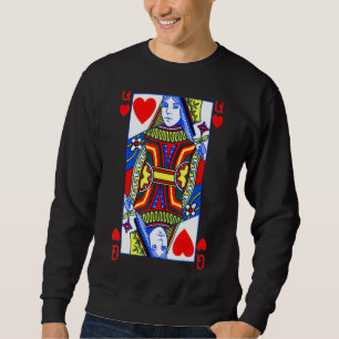Sudadera Queen Of Hearts Divertido Valentine Day Tee Poker 