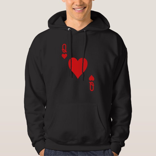 Sudadera Queen Of Hearts Valentines Matching Couples Valent (Anverso)