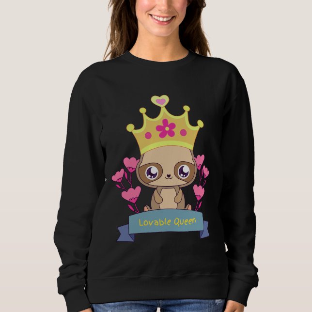 Sudadera Queen Sloth adorable (Anverso)