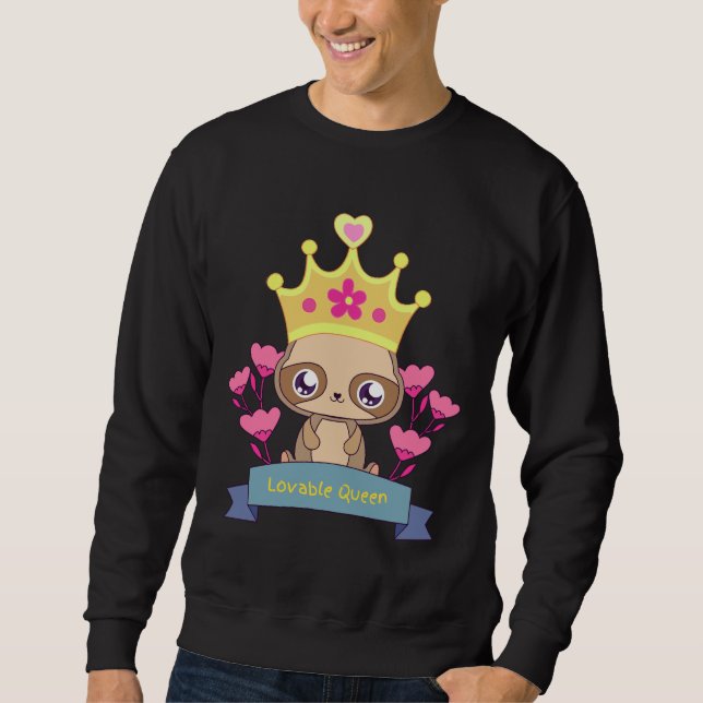 Sudadera Queen Sloth adorable (Anverso)