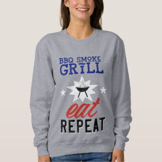 Sudadera Quema de humo de barbacoa que come REPEAT Rústica 