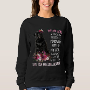 Sudadera Querida perra pug mamá feliz día de la madre
