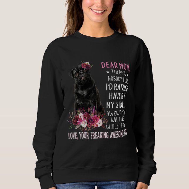 Sudadera Querida perra pug mamá feliz día de la madre (Anverso)
