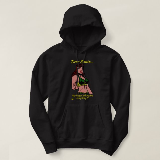 Sudadera QUERIDA SANTA. MI ABOGADO VA A... navidades divert (Diseño del anverso)