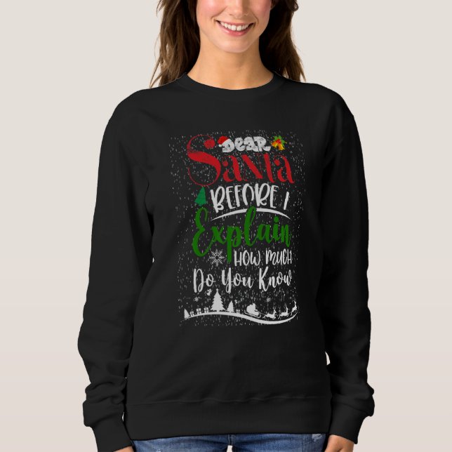 Sudadera Querido Papá Noel Antes De Explicar Cuánto Sabes D (Anverso)