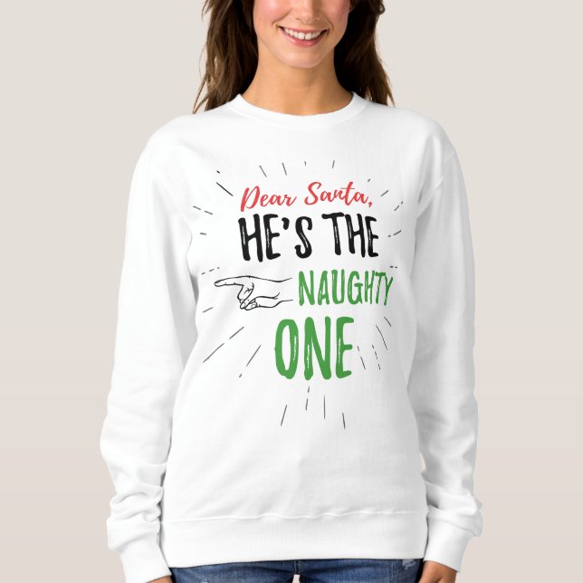 Sudadera Querido Papá Noel es el travieso Navidad (Anverso)