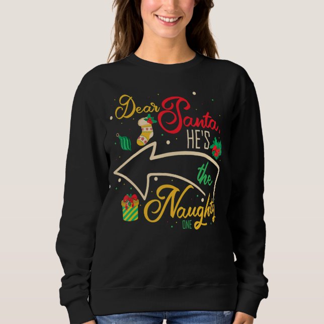 Sudadera Querido Papá Noel Es La Hermana Hermana De Un Herm (Anverso)