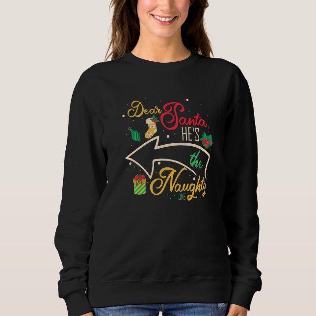 Sudadera Querido Papá Noel Es La Hermana Hermana De Un Herm (Anverso)