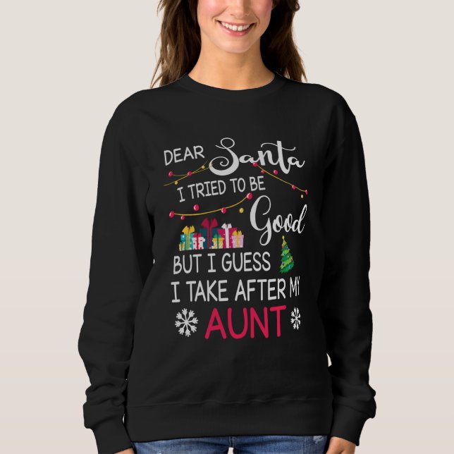 Sudadera Querido Papá Noel Intenté Ser Bueno, Supongo Que M (Anverso)