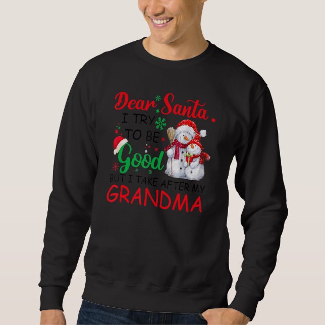 Sudadera Querido Papá Noel Intento Ser Bueno Pero Me Llevo  (Anverso)