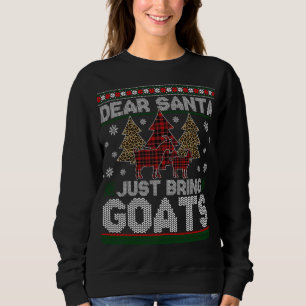 Sudadera Querido Papá Noel, trae cabras. Árbol de Navidad,