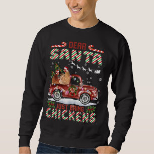 Sudadera Querido Papá Noel Traiga Pollos Santa Granja Tregu