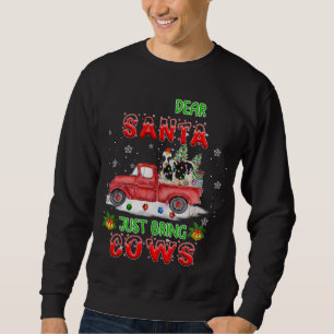 Sudadera Querido Papá Noel Traiga Vacas Santa Granja Camión
