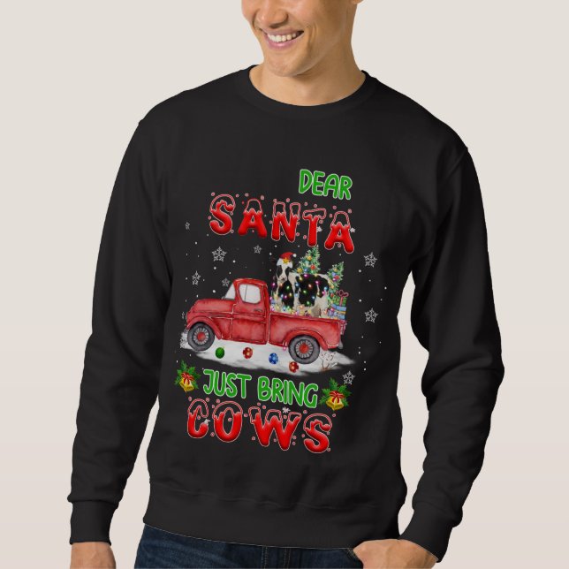 Sudadera Querido Papá Noel Traiga Vacas Santa Granja Camión (Anverso)