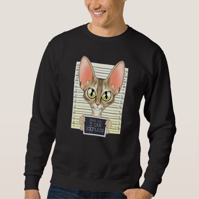 Sudadera Querido Papá, Puedo Explicar Que Devon Rex. (Anverso)