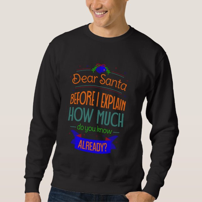 Sudadera Querido Santa antes de explicarlo. Cuánto sabes (Anverso)