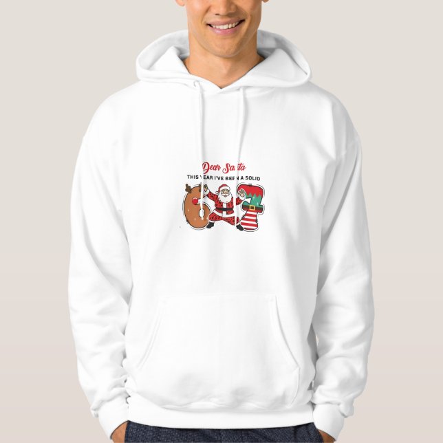 Sudadera Querido Santa Este Año He Sido Sólido 6 7 Seis Sie (Anverso)