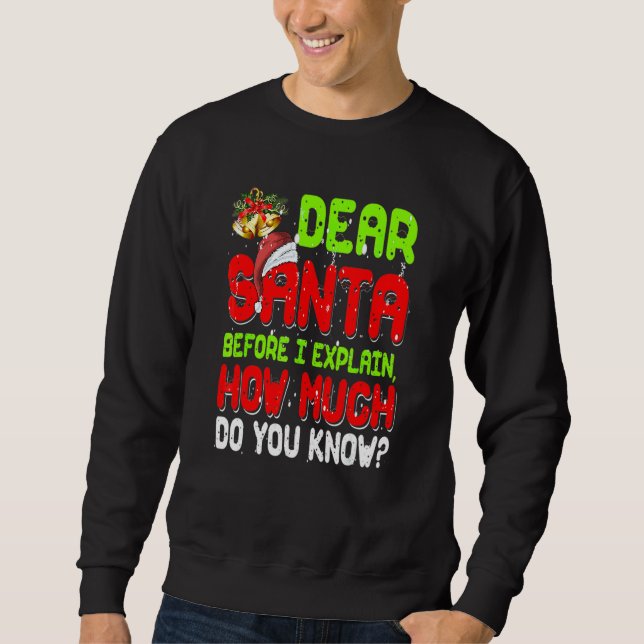 Sudadera Querido Santa Puedo Explicar Pijama De Navidad Par (Anverso)