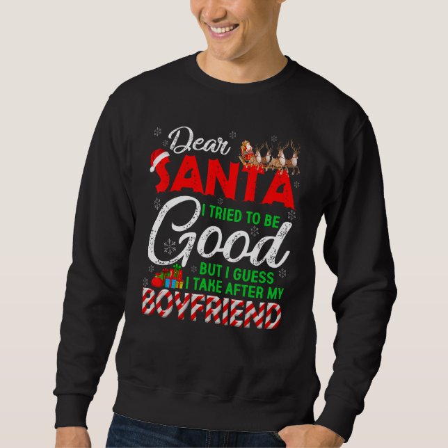 Sudadera Querido Santa Traté De Ser Bueno Pero Me Parezco A (Anverso)