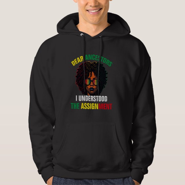 Sudadera Queridos Ancestores, Entendí La Sesión De Asignaci (Anverso)