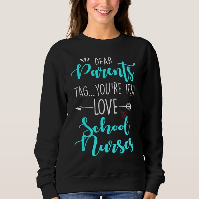 Sudadera Queridos padres etiquetan eres amar a la escuela d (Anverso)