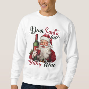 Sudadera Queridos Santa amantes del vino divertidos Navidad