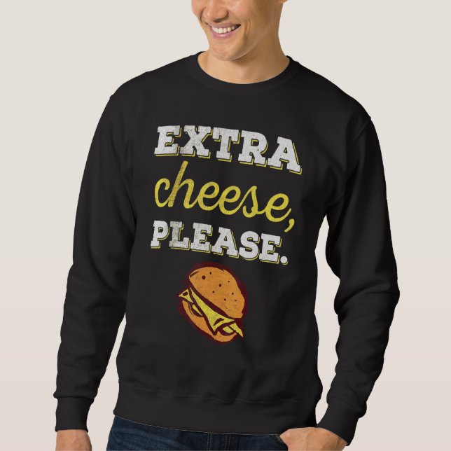 Sudadera Queso extra Por Favor Cheeseburger Design (Anverso)