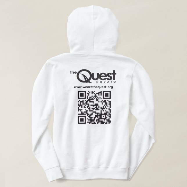 Sudadera Quest con logotipo y código QR (Reverso del diseño)