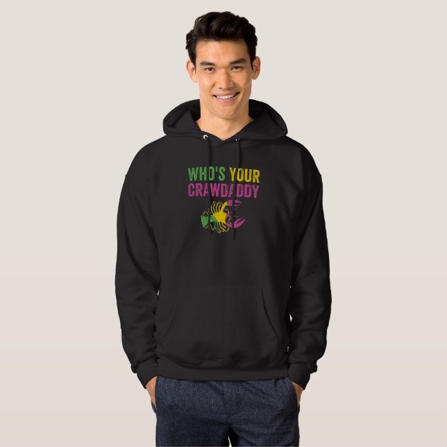 Sudadera ¿Quién es tu marfileño mardi gras crujiente? (Anverso completo)