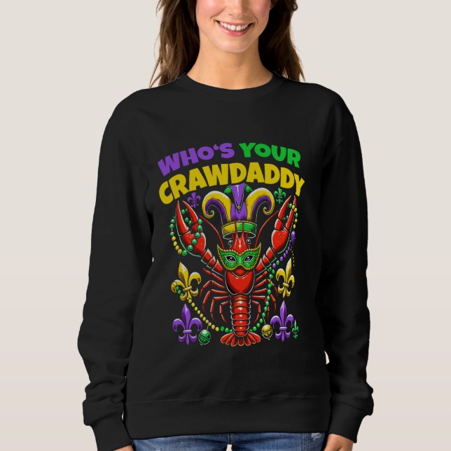 Sudadera ¿Quién es tu regalo de Crawdaddy Crawfish Jester p (Anverso)