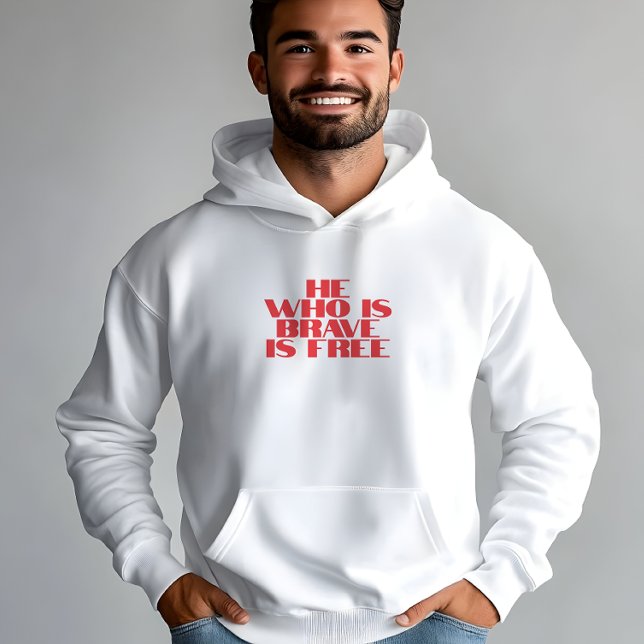 Sudadera Quien es valiente es libre cita blanco rojo (Subido por el creador)
