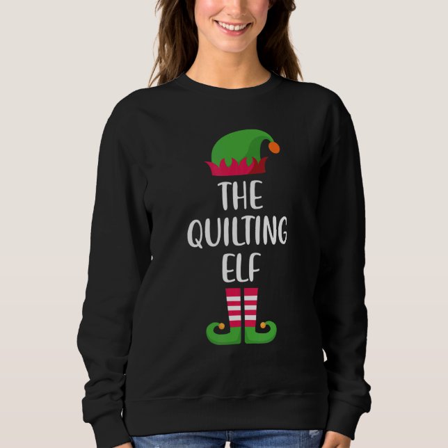 Sudadera Quilting Elf Family Matching Group Christmas  Paja (Anverso)