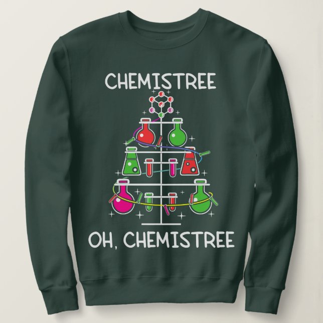 Sudadera Química Feo Árbol de Navidad Química Química (Anverso del diseño)